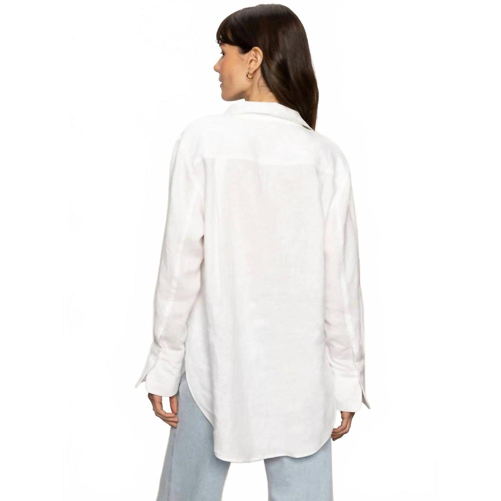 NEW SANCTUARY relaxed linen shirt in white - Picture 3 of 4